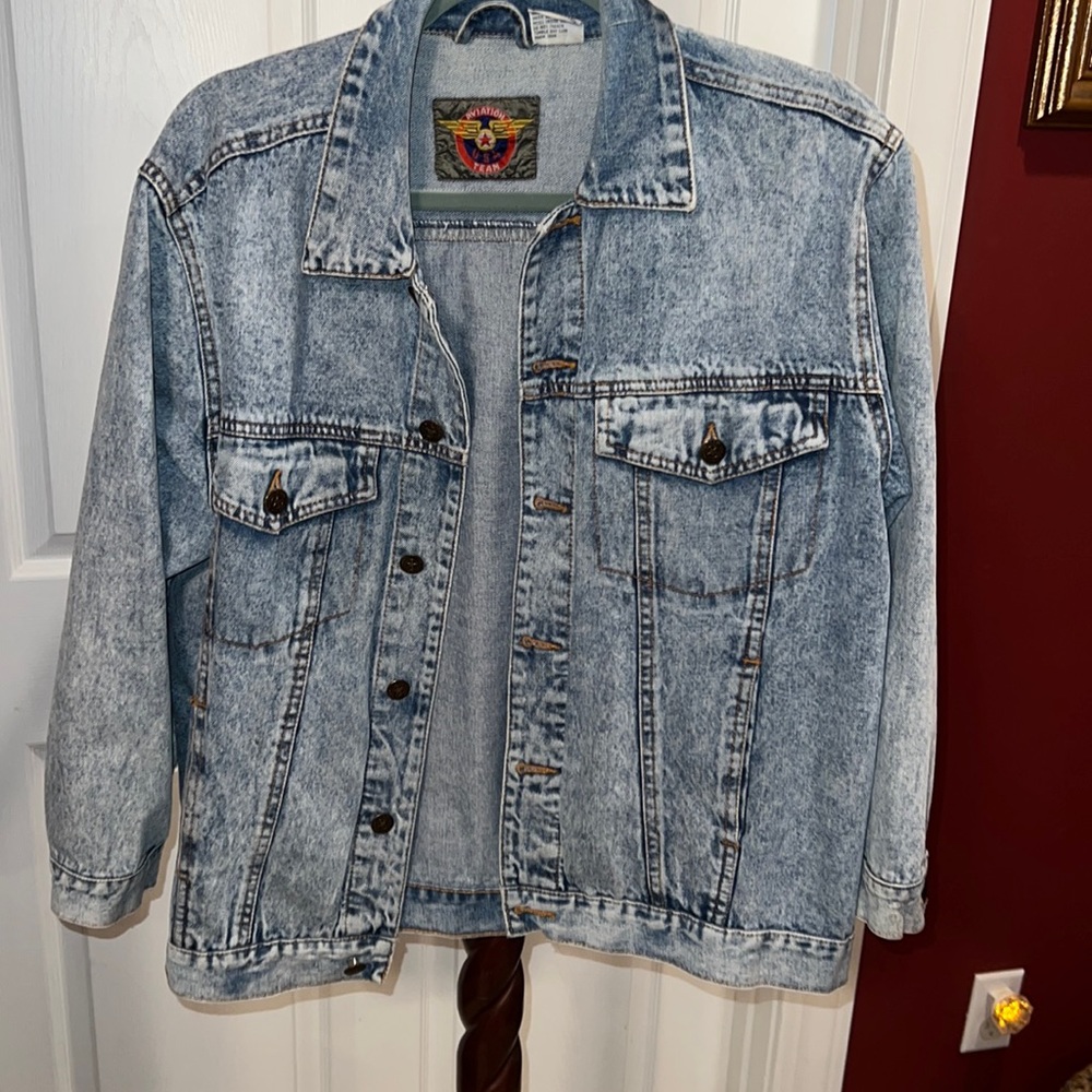 Vintage Stone Washed Blue Jean Jacket.